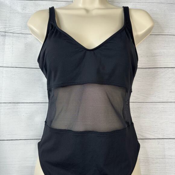 La Blanca Rod Beattie Womens 12 Sheer Mesh Middle Swimsuit One Piece Black - Picture 3 of 9